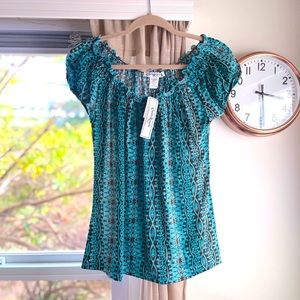 🌵3/$20 - Claudia Richard - Turquoise & Brown Top